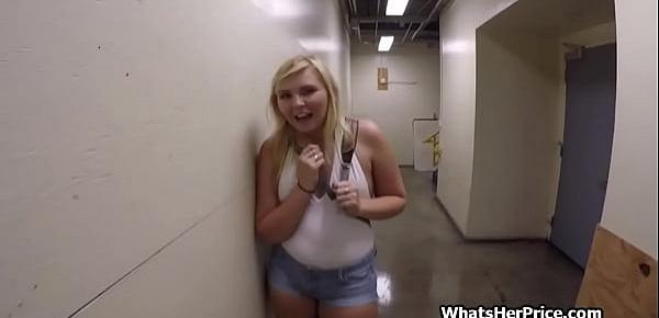  Picking up curvy blonde amateur teen for quick money